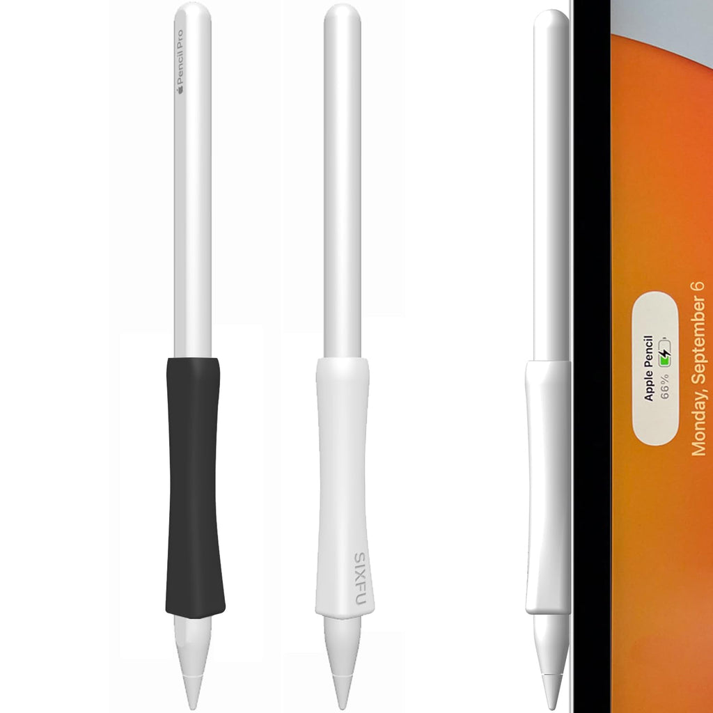Black White 2 PCS Stylus Pen Grip L59397