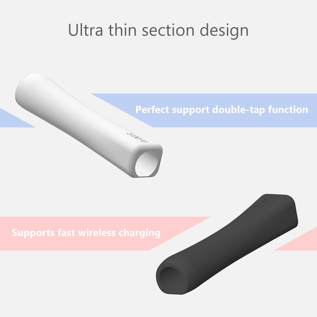 Black White 2 PCS Stylus Pen Grip L59397