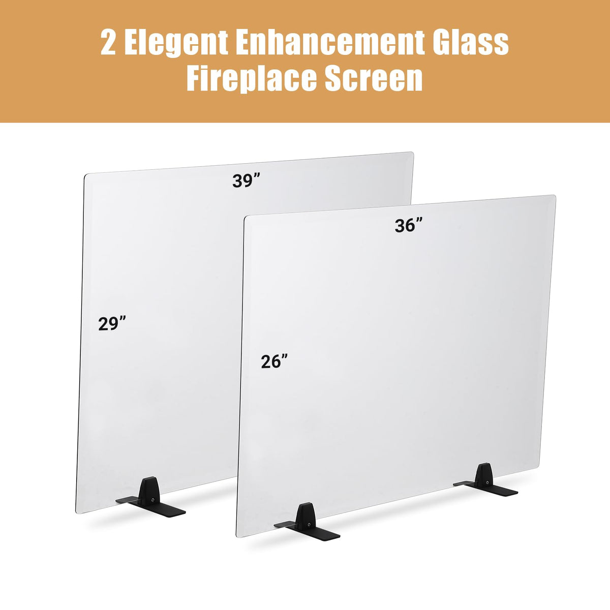 Tempered Glass Fireplace Screen 26" x 36" I463