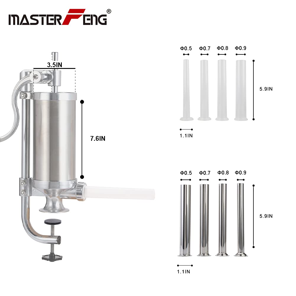 Stainless Steel Vertical Sausage Stuffer with 8 Stuffing Tubes U460378