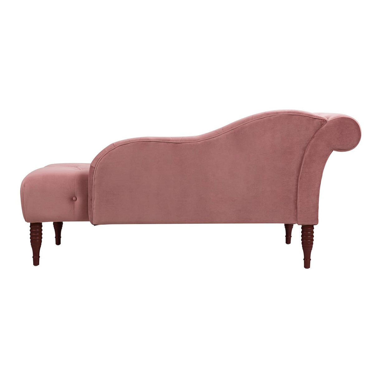 Ash Rose Pink Velvet Tufted Roll Arm Chaise Lounge R6381