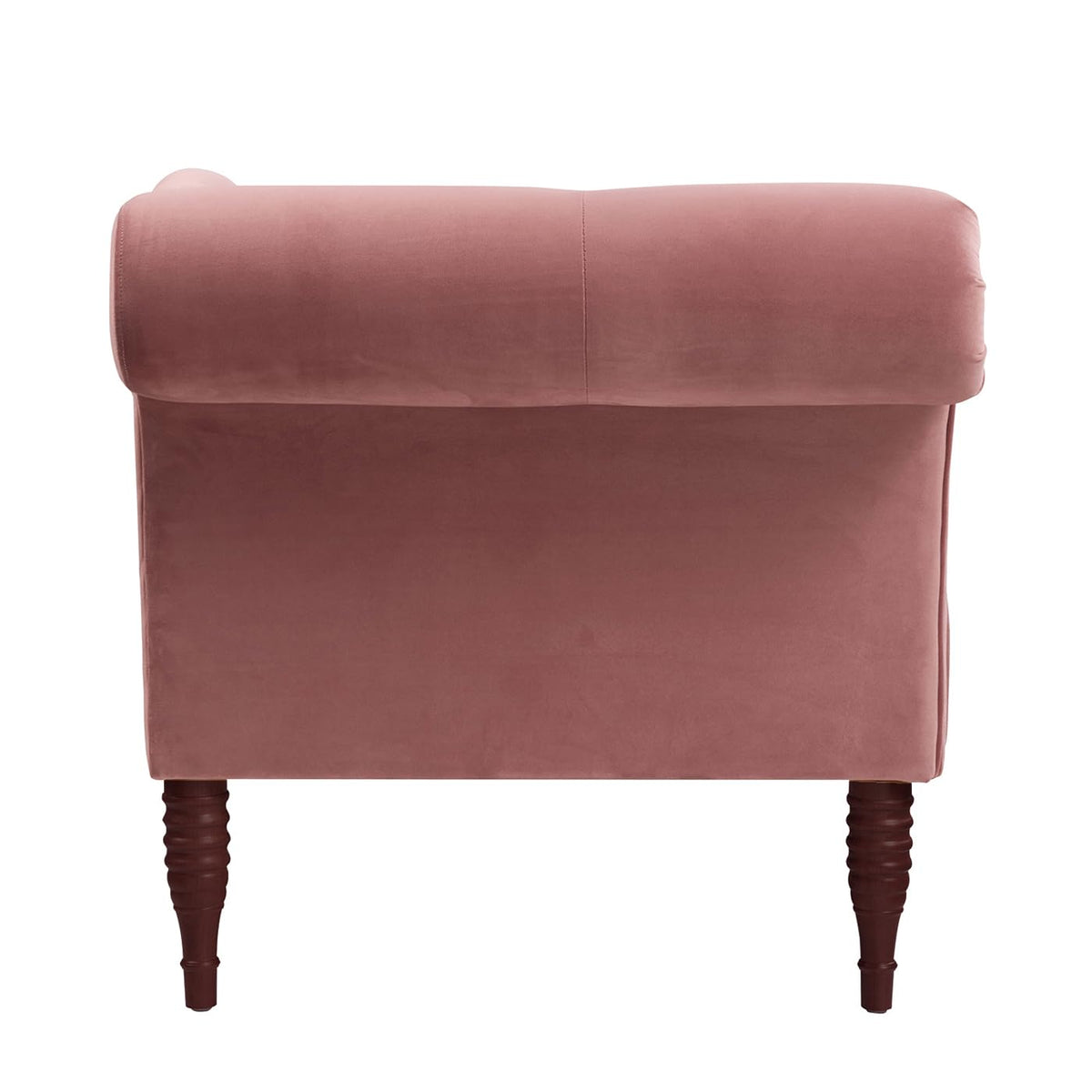 Ash Rose Pink Velvet Tufted Roll Arm Chaise Lounge R6381