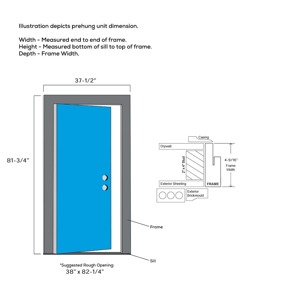 Steel Primed Left-Hand Inswing Full Lite Single Prehung Front Door 36" x 80" W899871