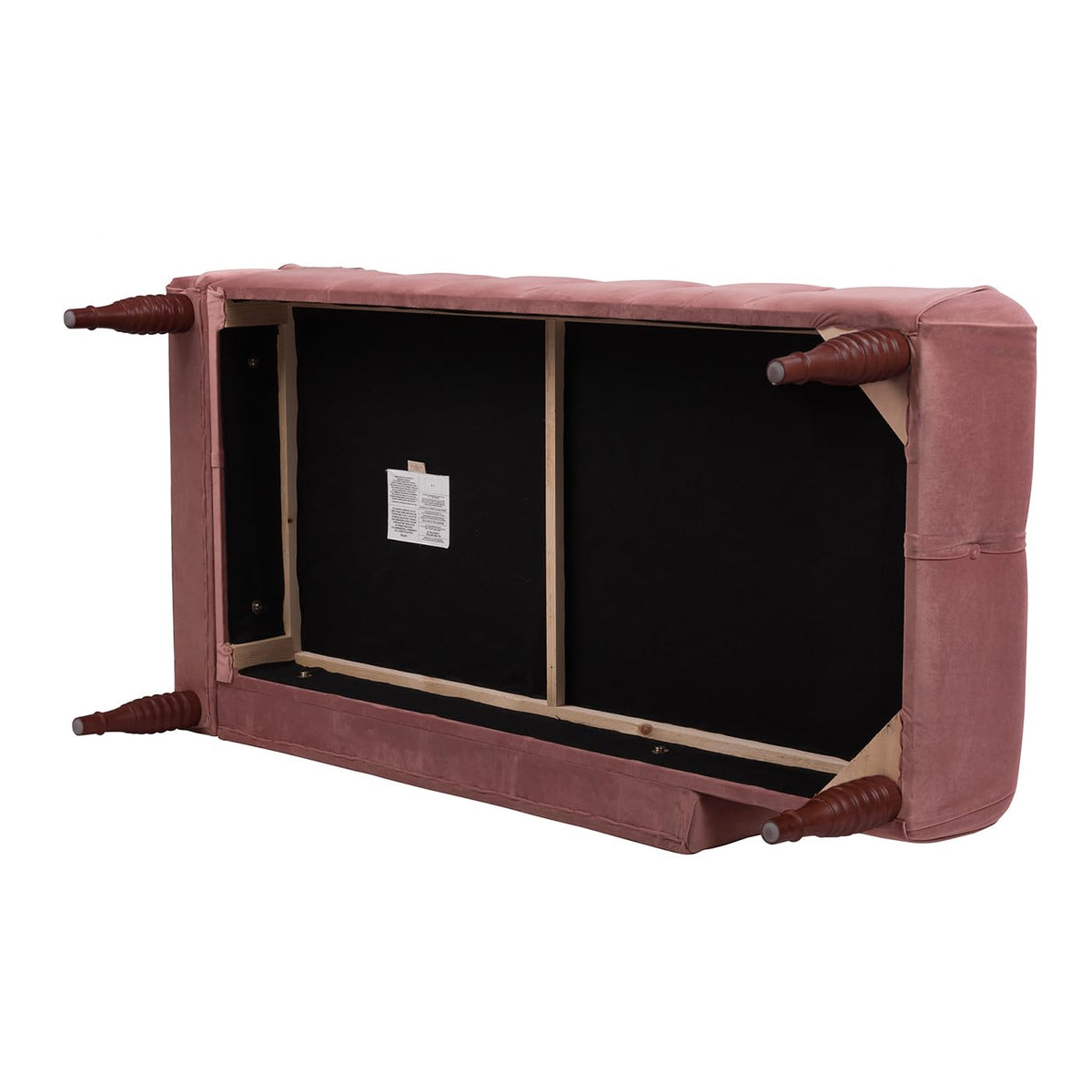 Ash Rose Pink Velvet Tufted Roll Arm Chaise Lounge R6381