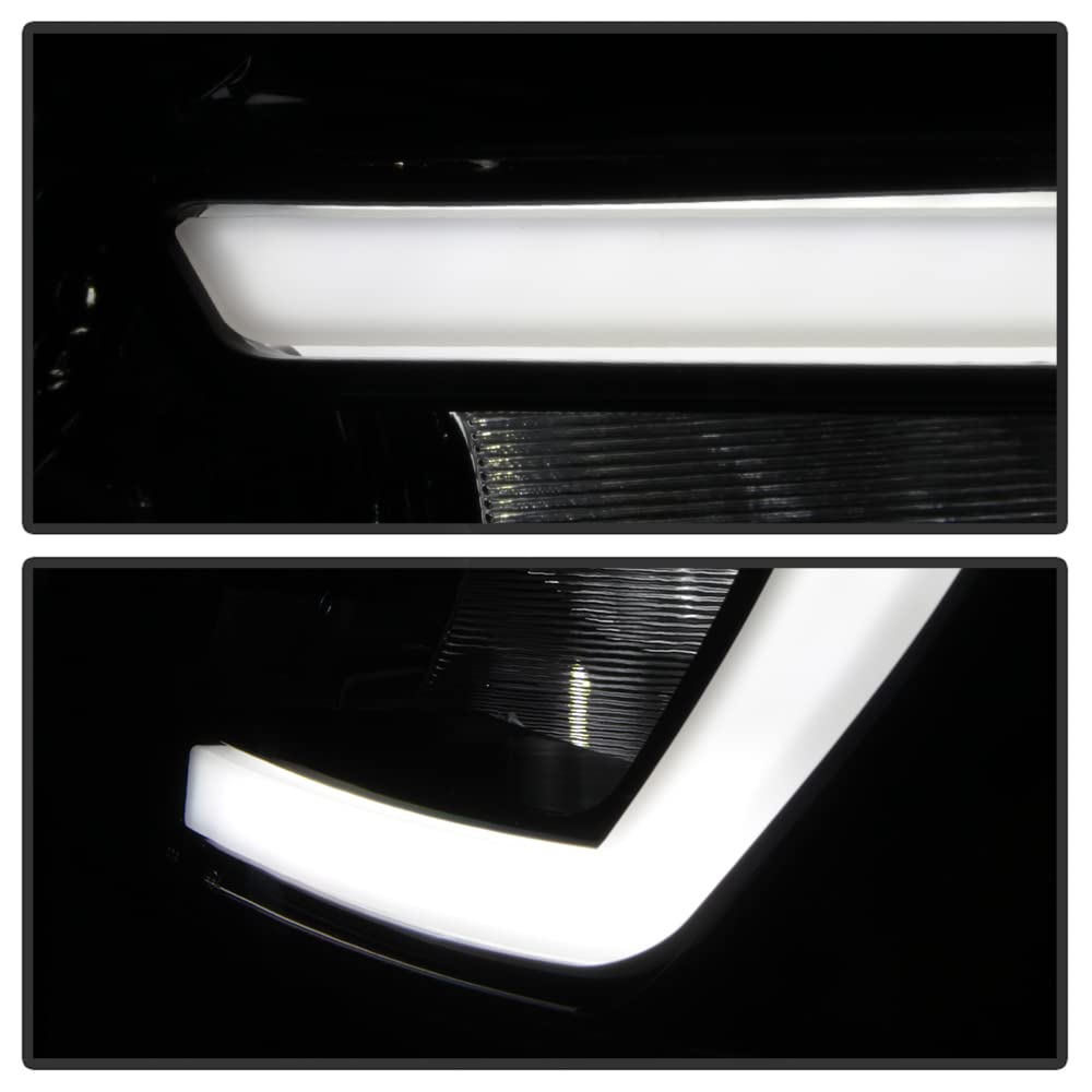 For 2003-2007 Honda Accord Black Housing LED Tube Headlights Assembly Pair Set Y9411