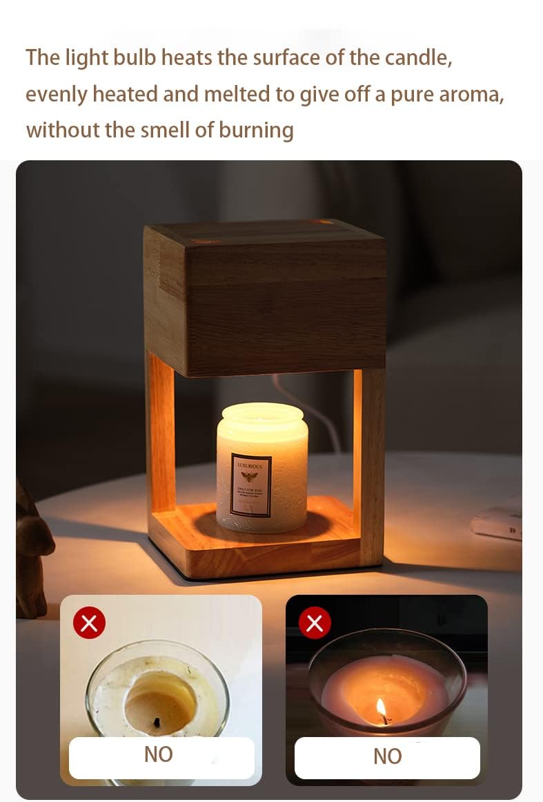 Wooden Candle Warmer Lamp with Timer and Auto Shut Off I9799