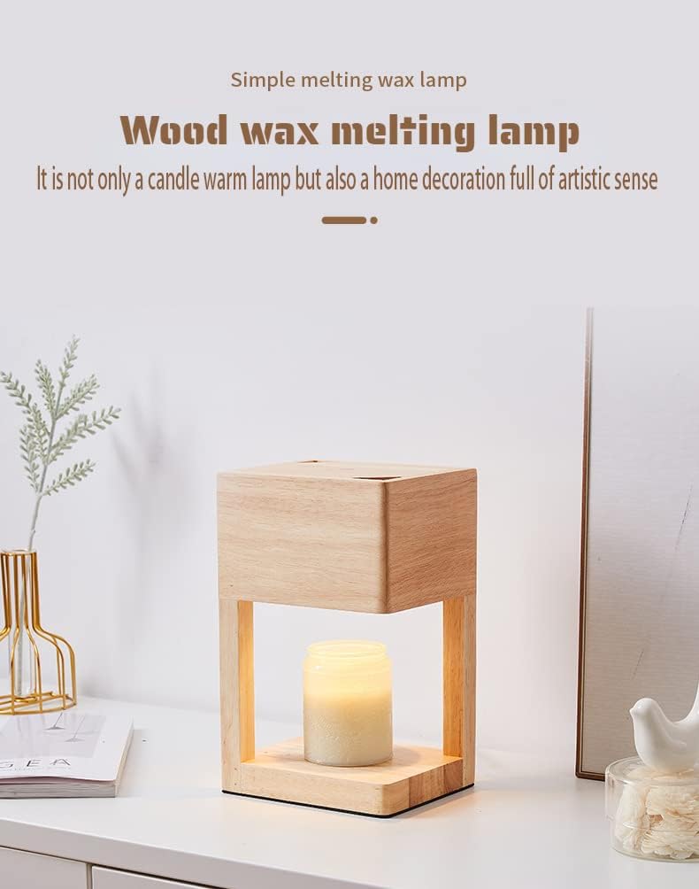 Wooden Candle Warmer Lamp with Timer and Auto Shut Off I9799