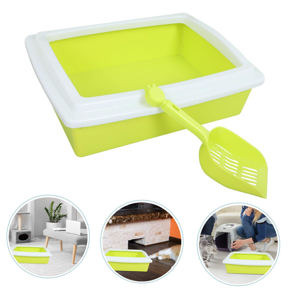 Open Top Cat Litter Box with Frame Semi-Enclosed P95699