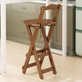 Teal 30in Folding Bamboo Dining Chair with Backrest and Footrest C499