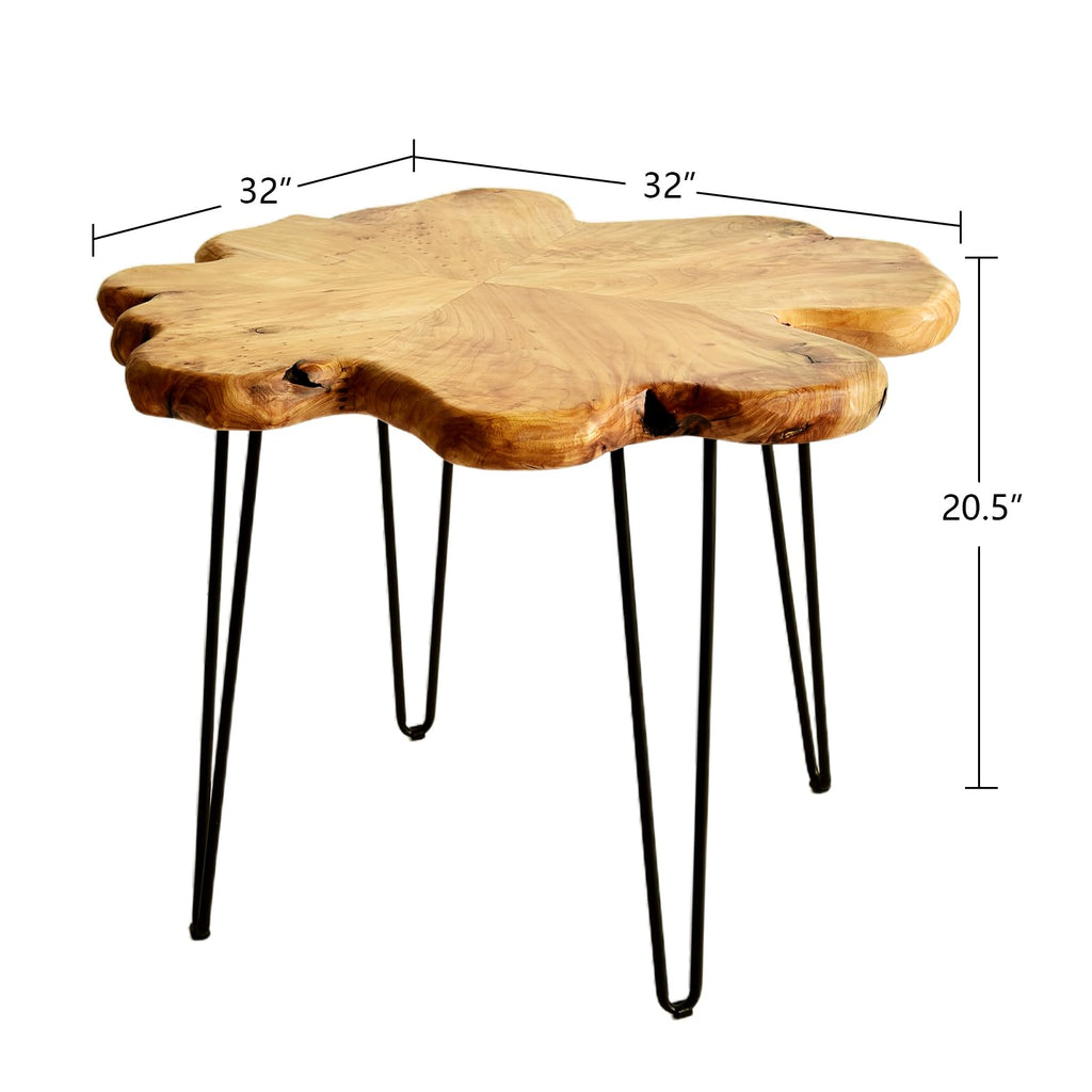Flower-Shaped Live Edge Cedar Coffee Table U19381