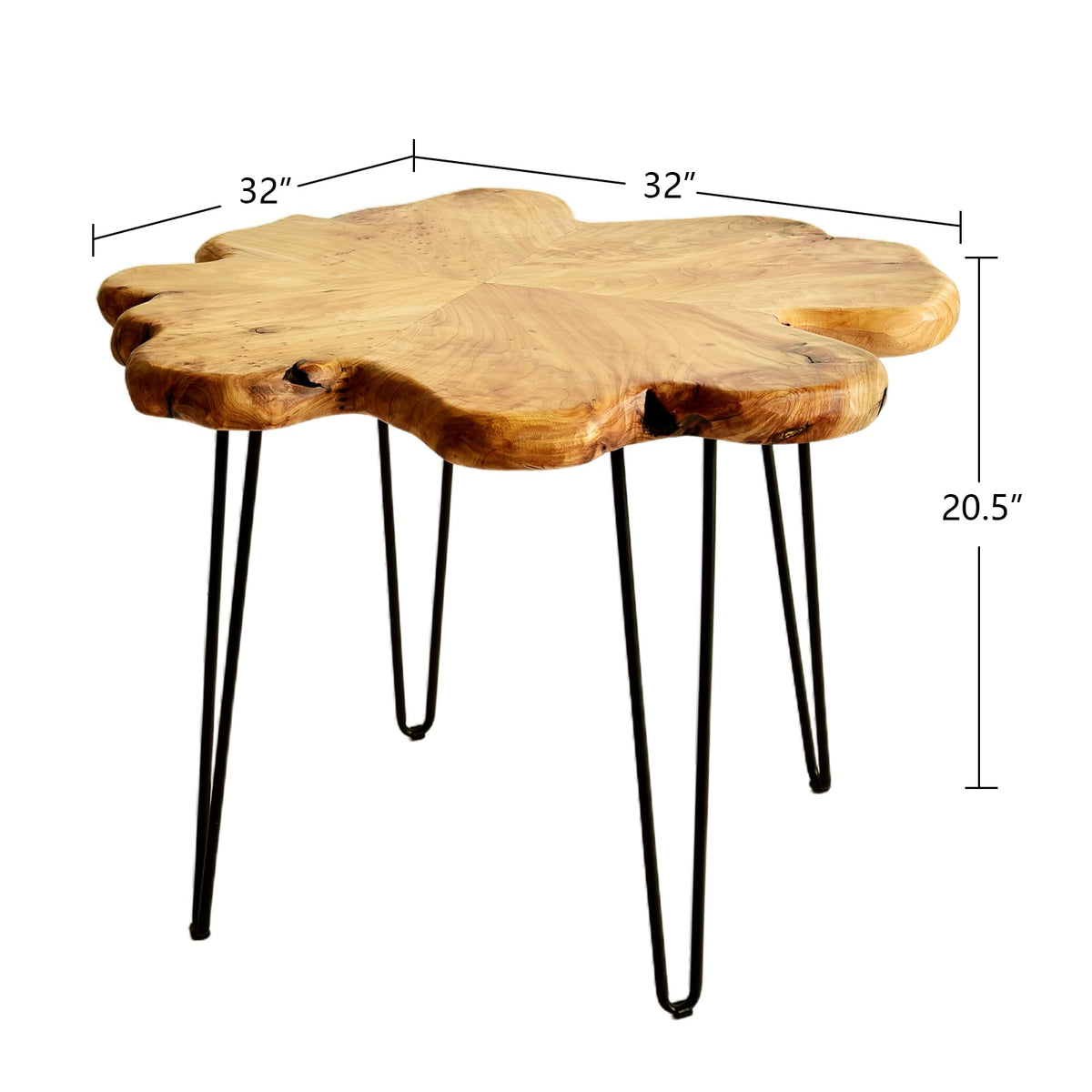 Flower-Shaped Live Edge Cedar Coffee Table U19381