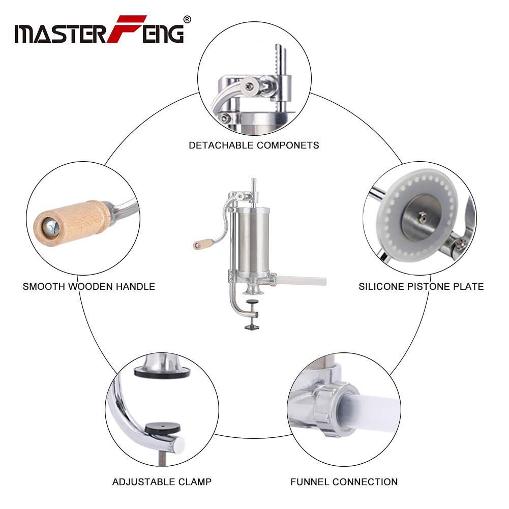 Stainless Steel Vertical Sausage Stuffer with 8 Stuffing Tubes U460378