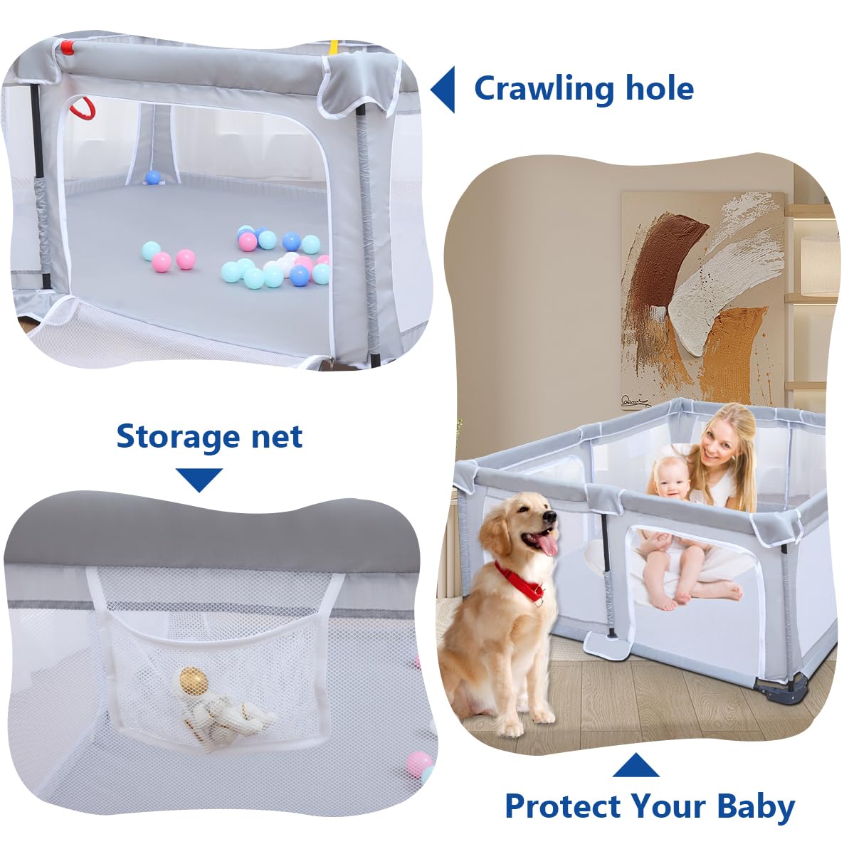 Foldable Baby Playpen 50"x50" G382033