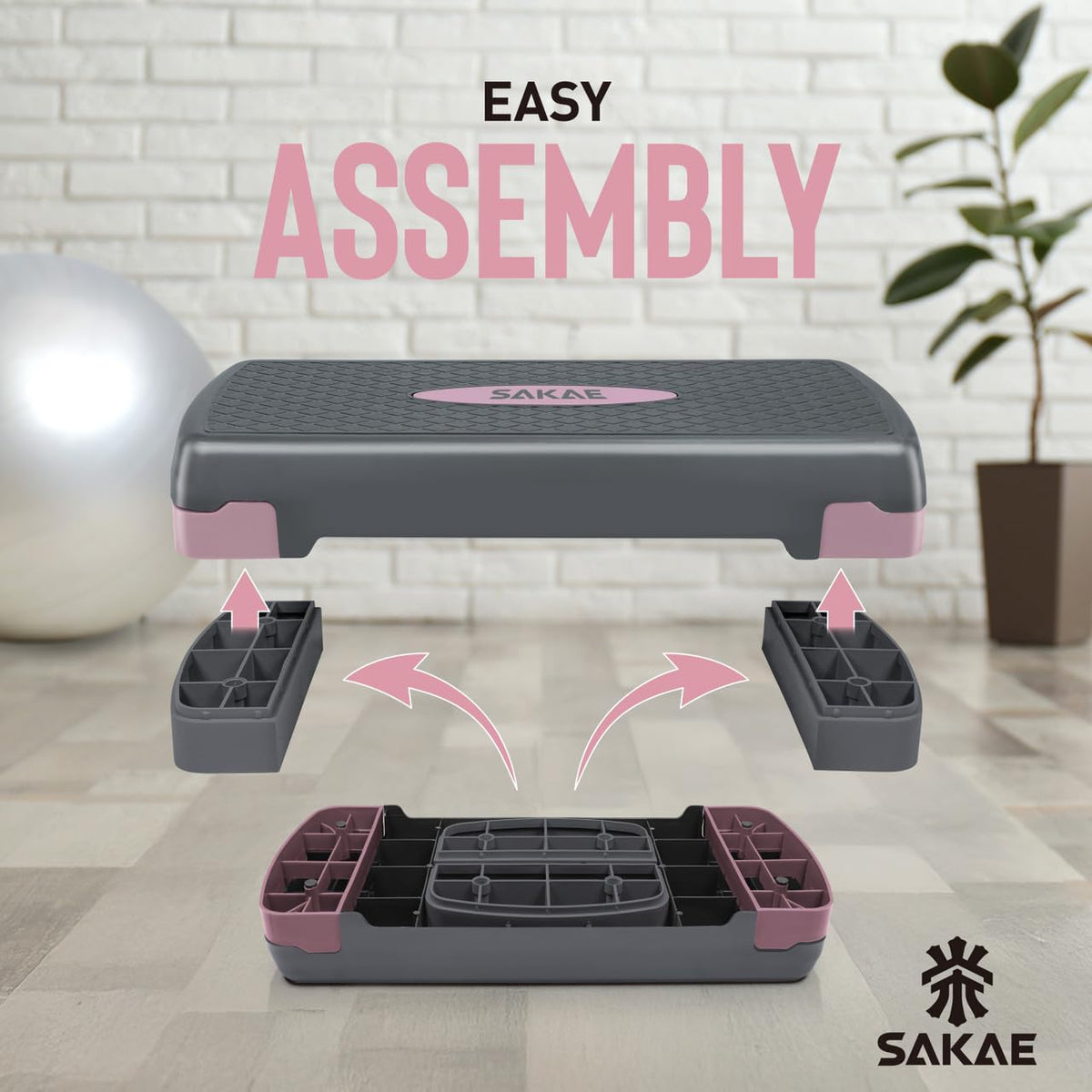Adjustable Aerobic Step Platform Set with Dumbbells & Measuring Tape I461