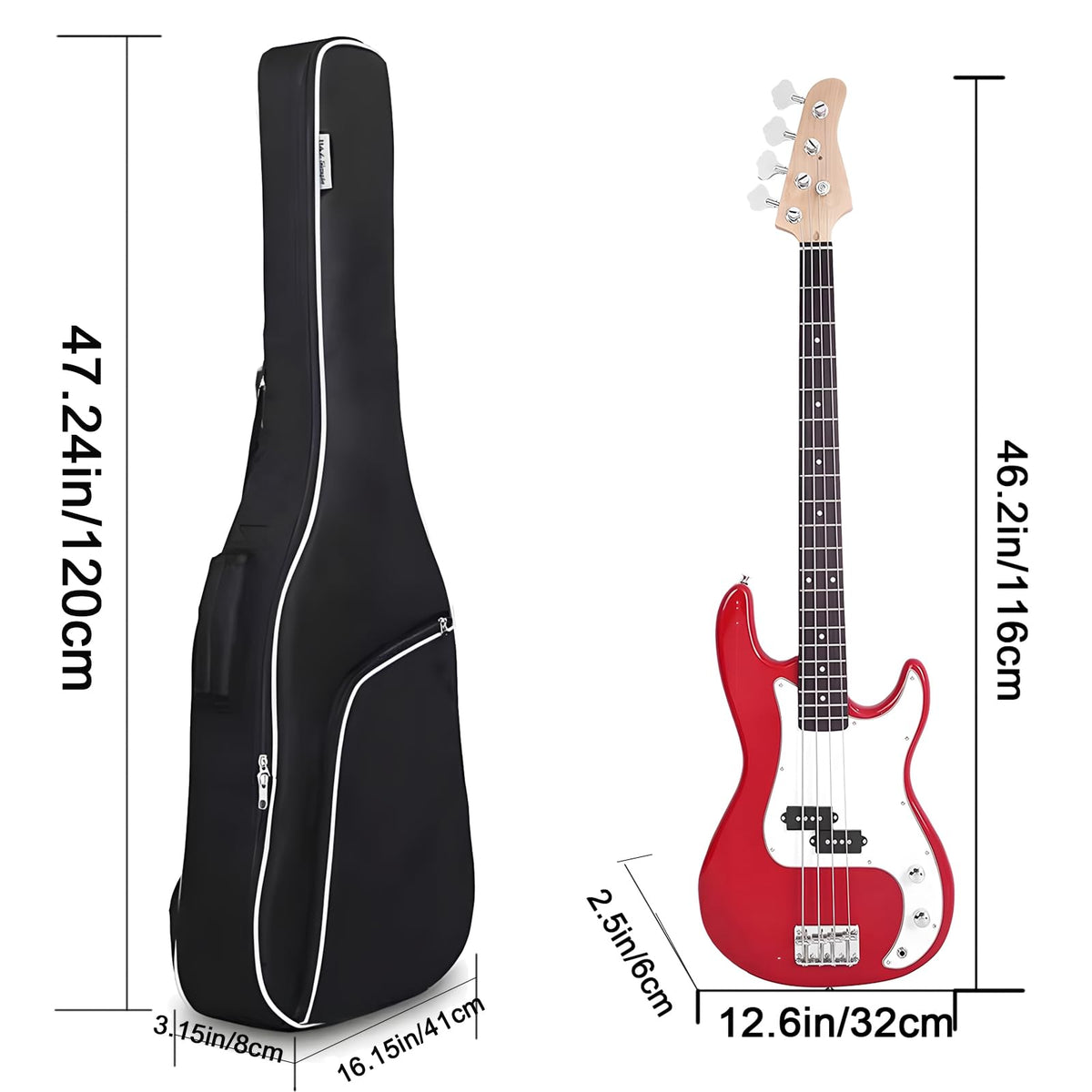 Bass Guitar Case Gig Bag U7782