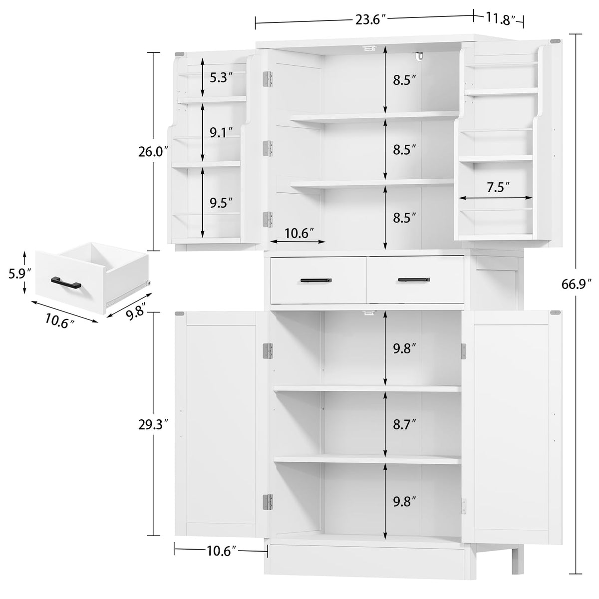 Pantry Cabinet with Barn Doors I5464