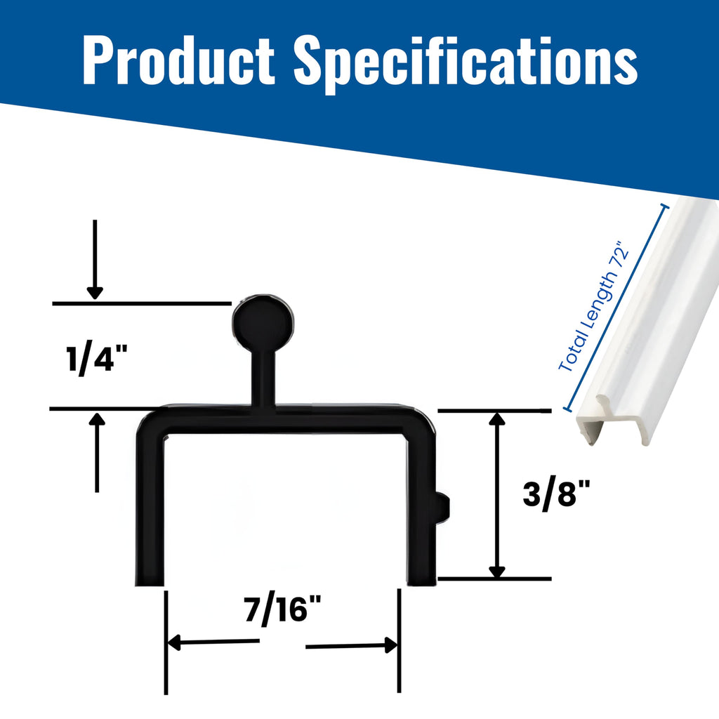 White Vinyl Sliding Screen Door Track S799