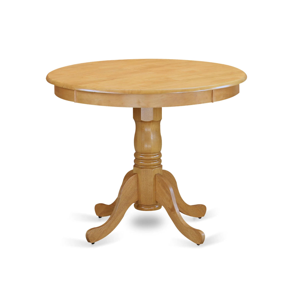 5 Piece Oak Dining Table Set with 4 Blue Faux Leather Chairs T855077