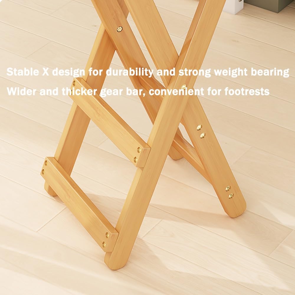 Teal 30in Folding Bamboo Dining Chair with Backrest and Footrest C499