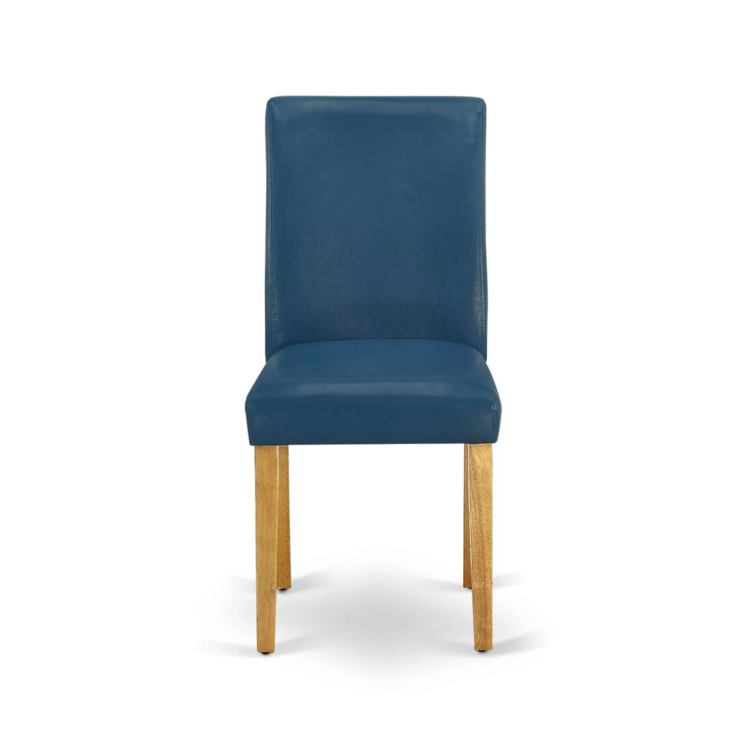 5 Piece Oak Dining Table Set with 4 Blue Faux Leather Chairs T855077
