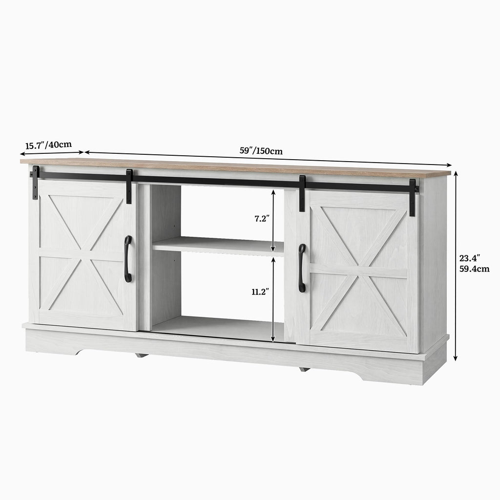 White Grey Wash TV Stand D639341