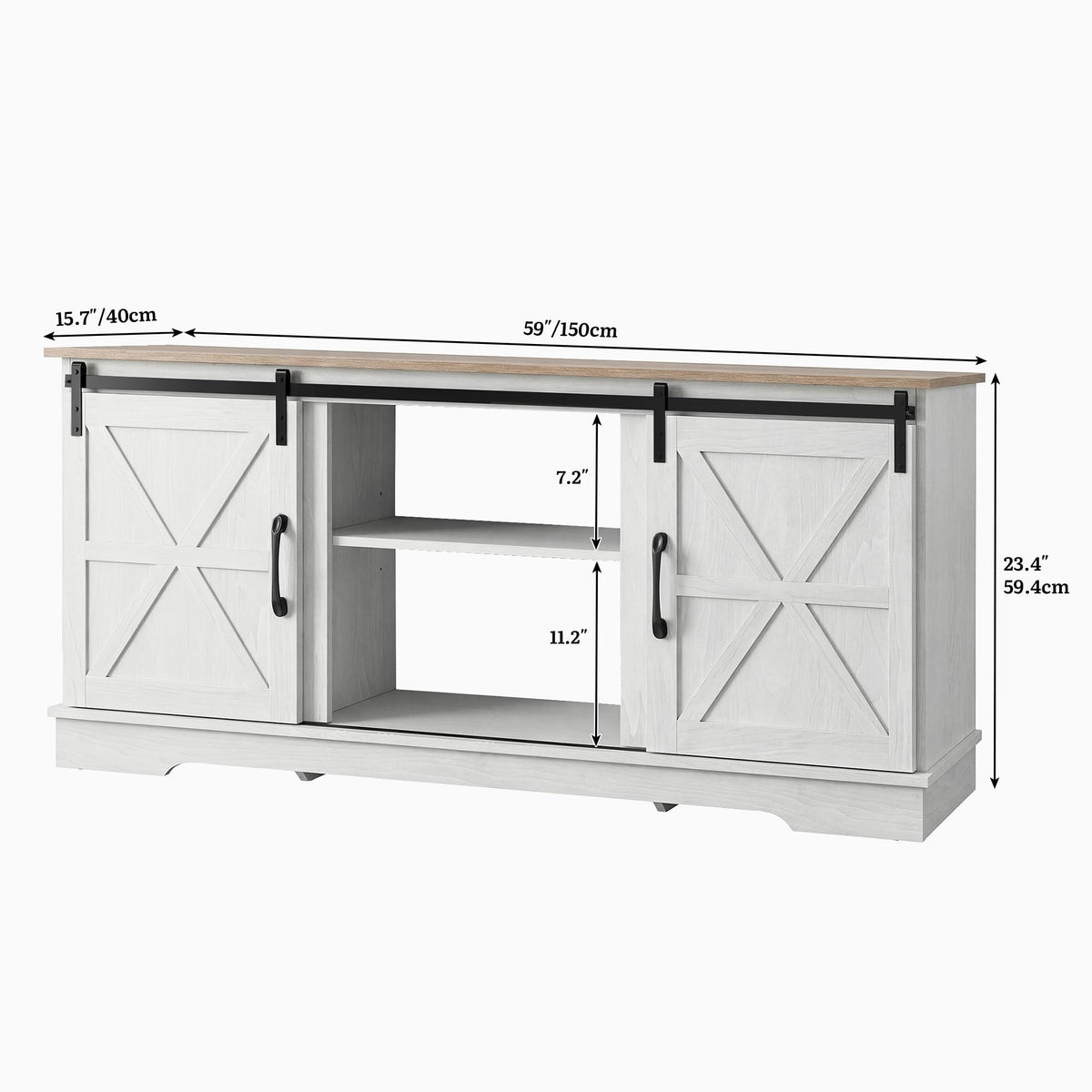 White Grey Wash TV Stand D639341
