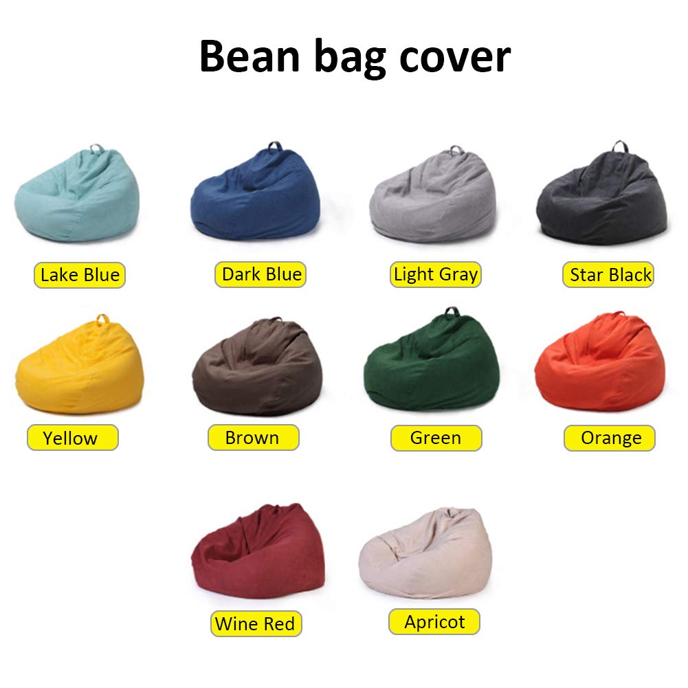 Flannel Bean Bag Chair Cover Yellow O8575