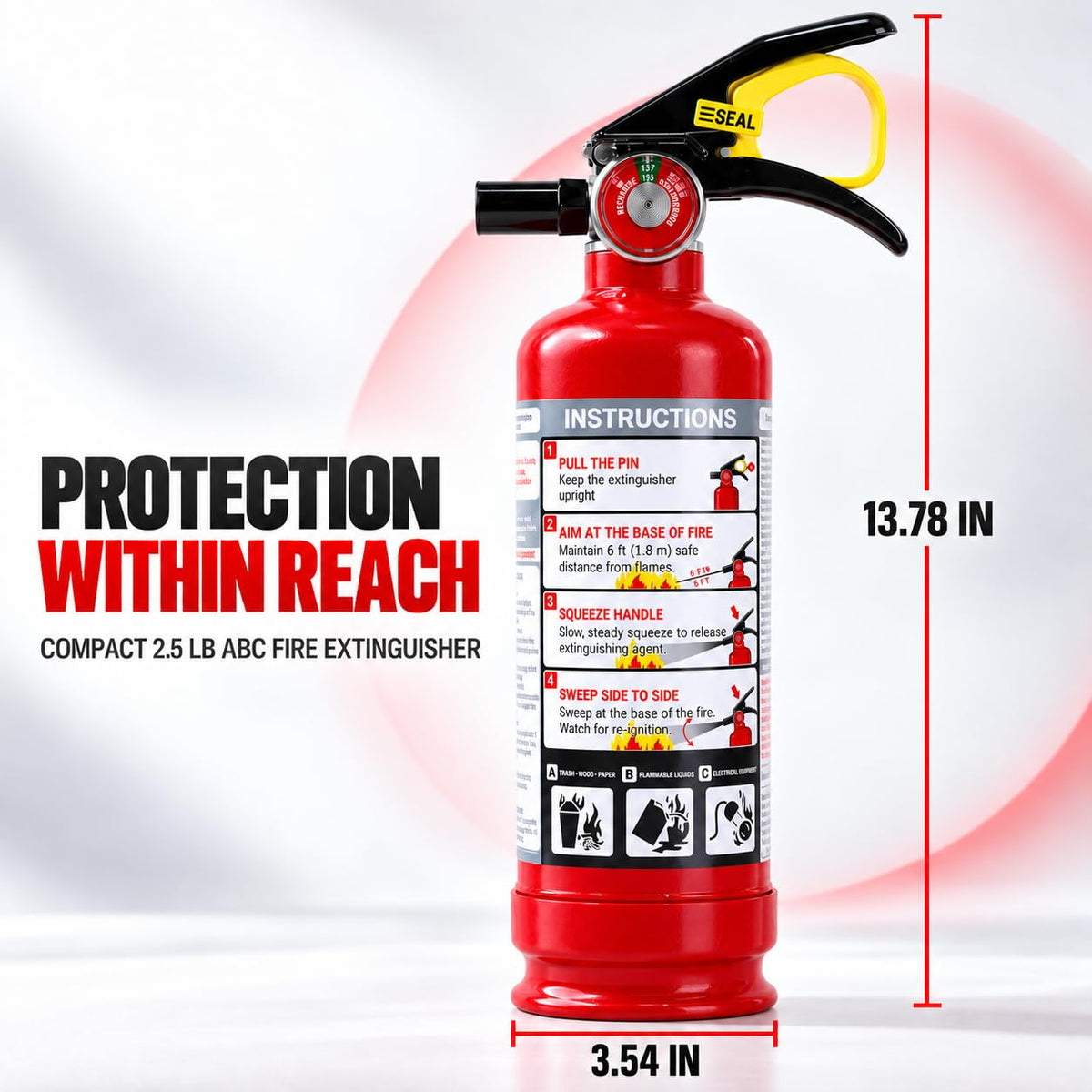 2.5 lb ABC Dry Chemical Fire Extinguishers 4-Pack Q88801