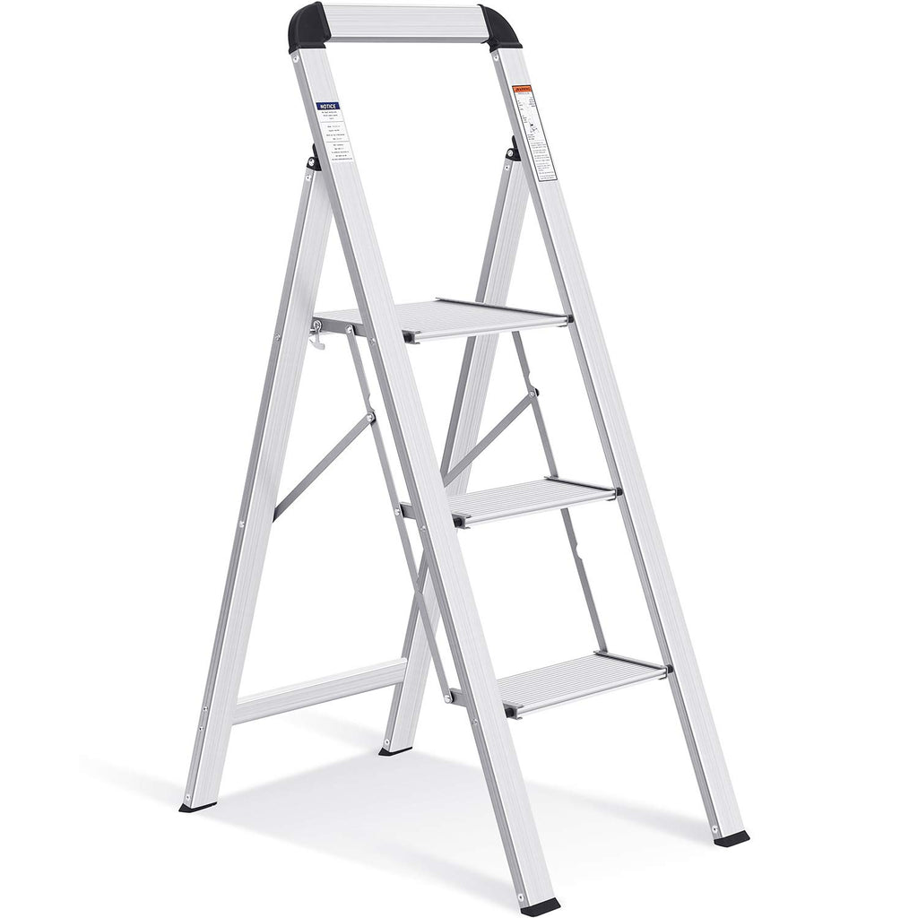 Aluminium 3 Step Ladder with Handrail X998598