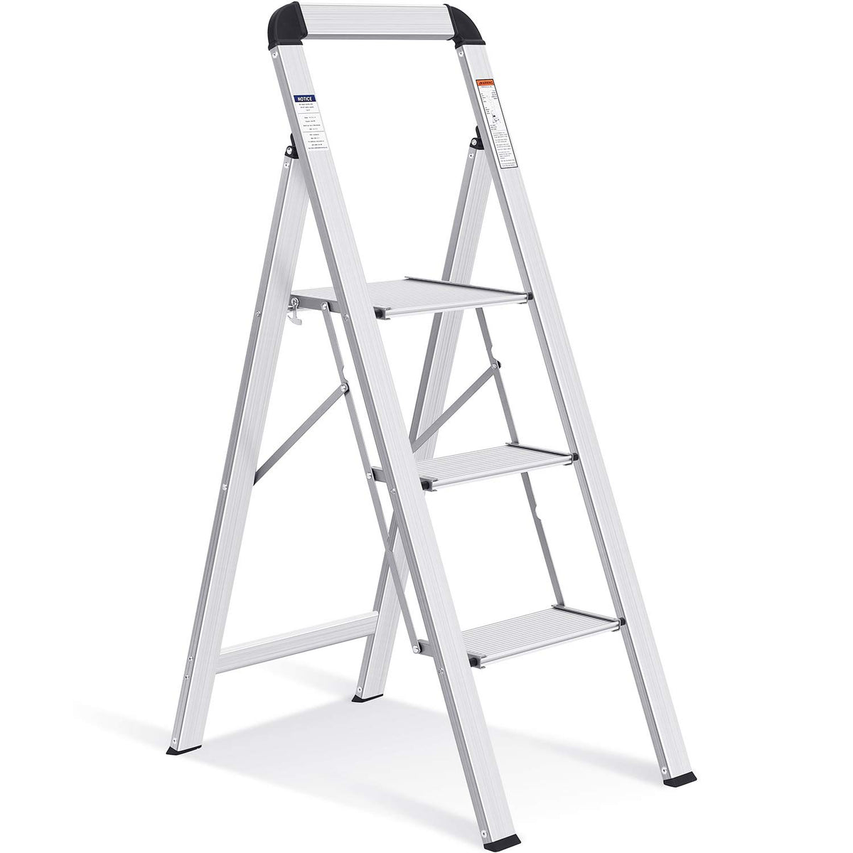 Aluminium 3 Step Ladder with Handrail X998598