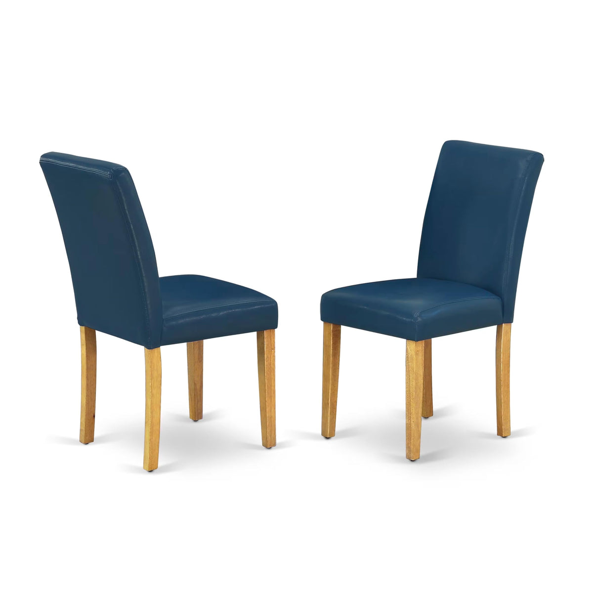 5 Piece Oak Dining Table Set with 4 Blue Faux Leather Chairs T855077