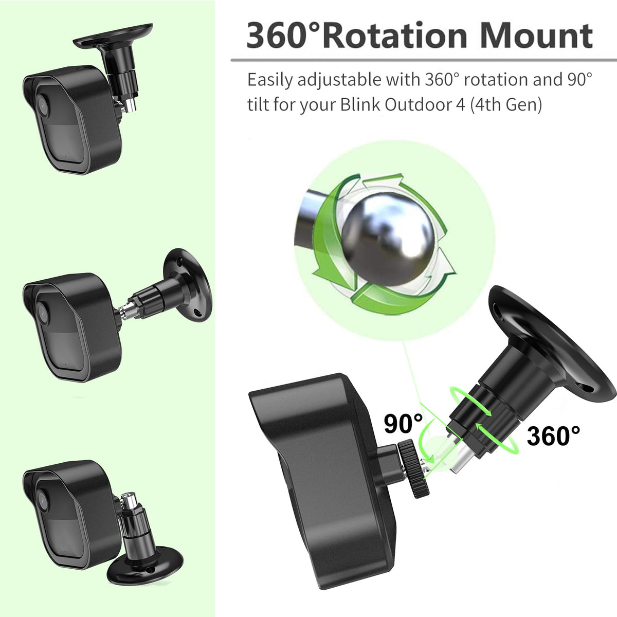Black 2 Pack Weatherproof Adjustable Camera Mount Z7612