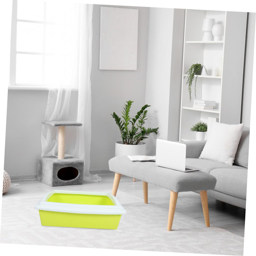 Open Top Cat Litter Box with Frame Semi-Enclosed P95699