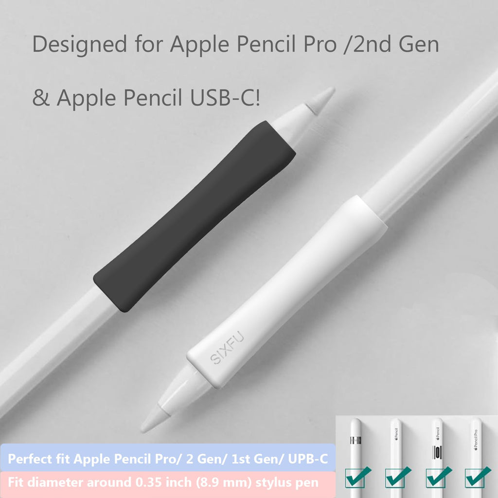 Black White 2 PCS Stylus Pen Grip L59397
