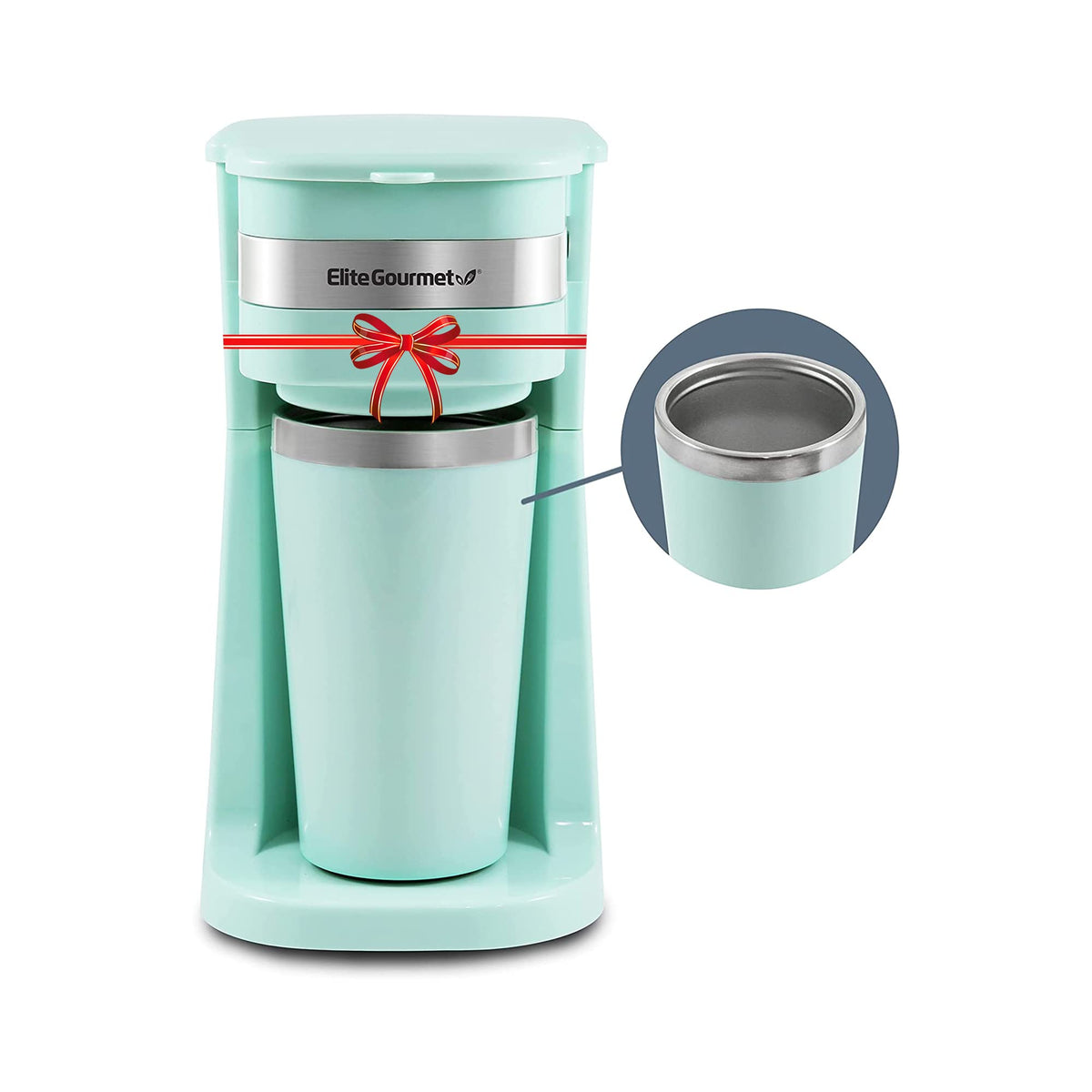Single-Serve Coffee Maker with 14Oz Stainless Steel Travel Mug K9812