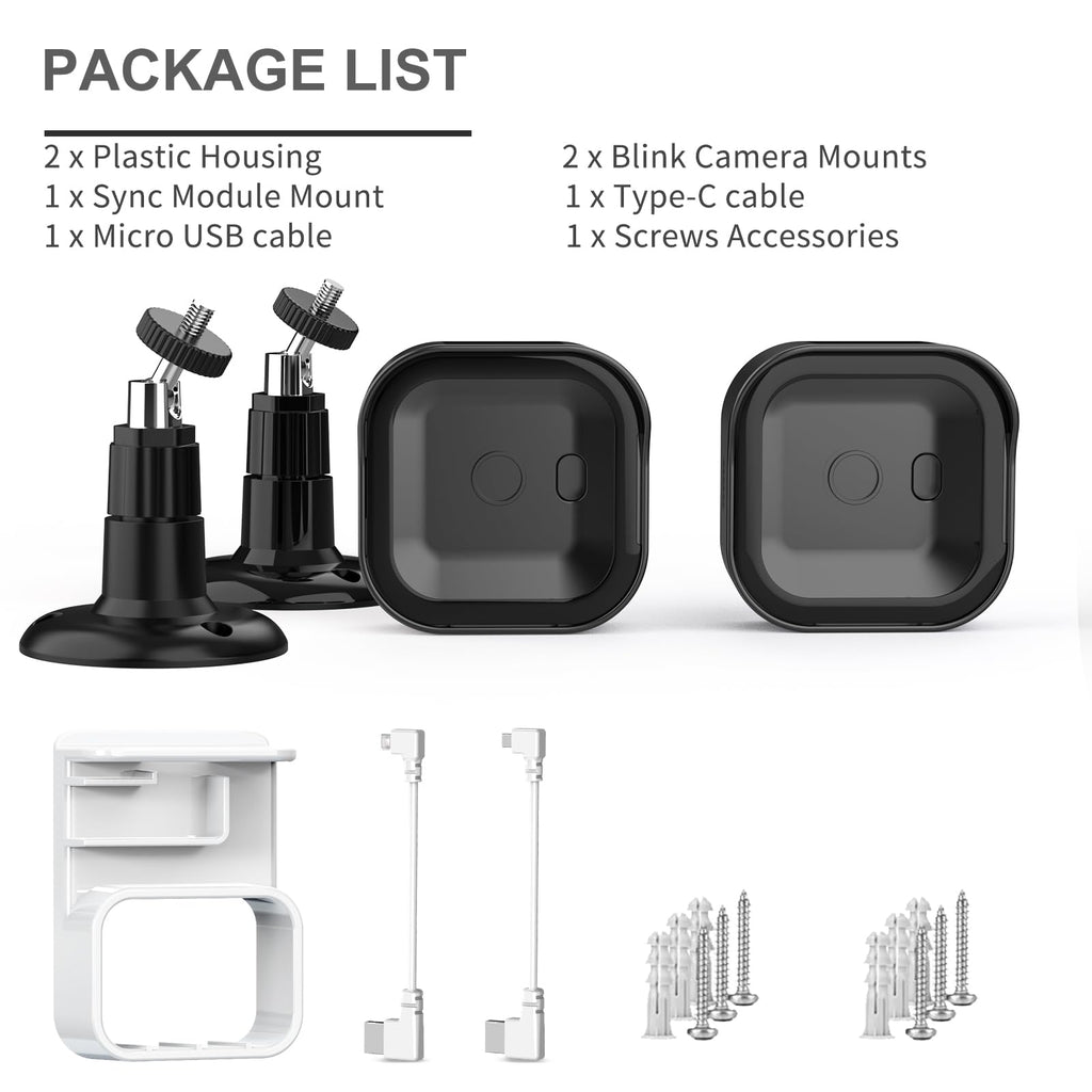 Black 2 Pack Weatherproof Adjustable Camera Mount Z7612