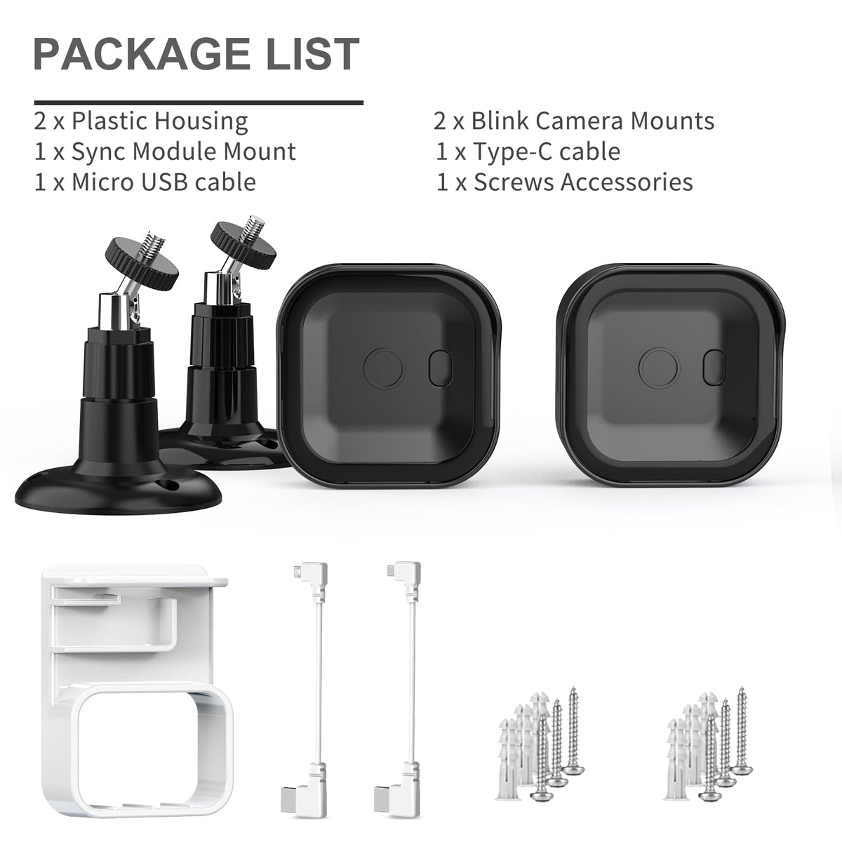 Black 2 Pack Weatherproof Adjustable Camera Mount Z7612
