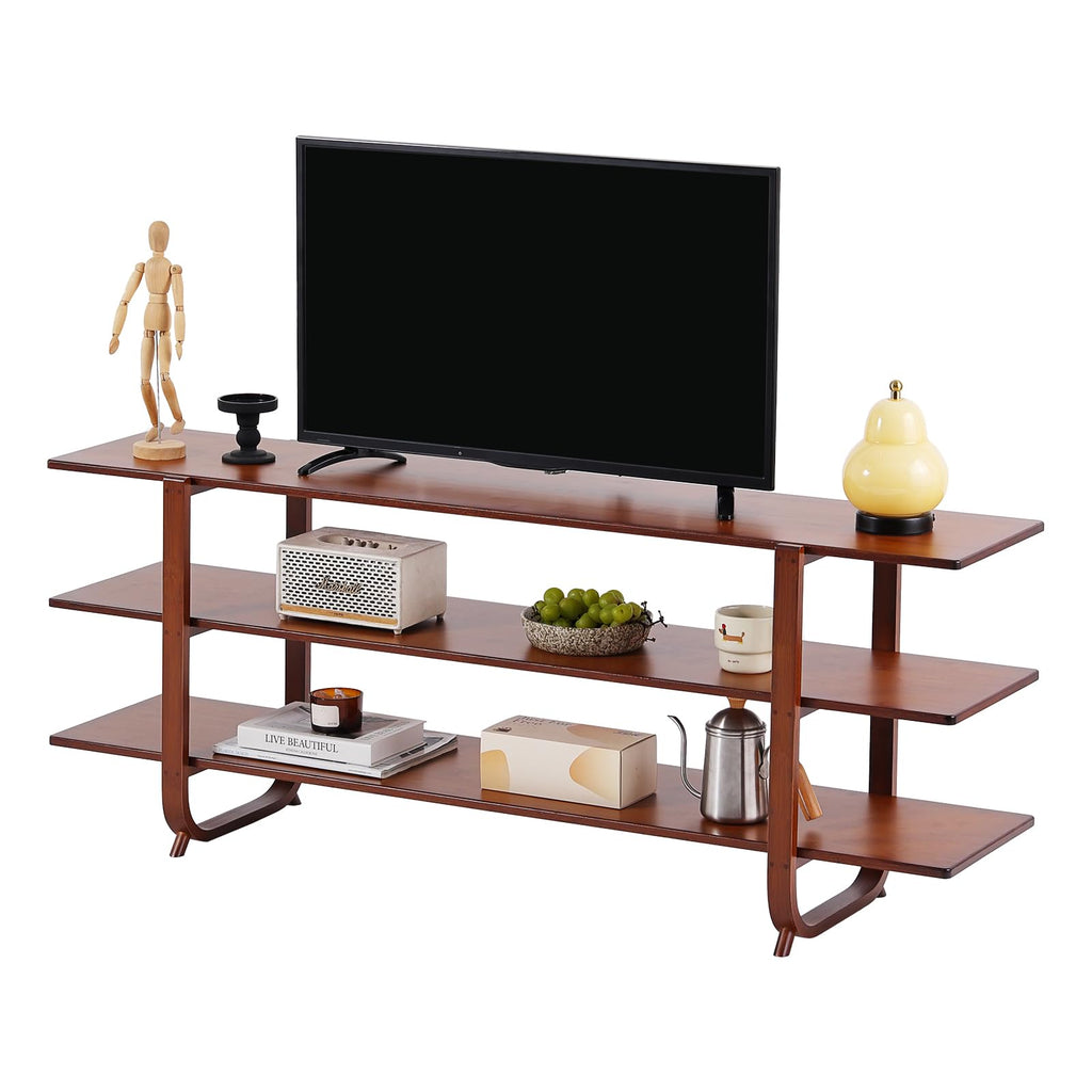 Walnut 65 Inch 3-Tier TV Stand T87165