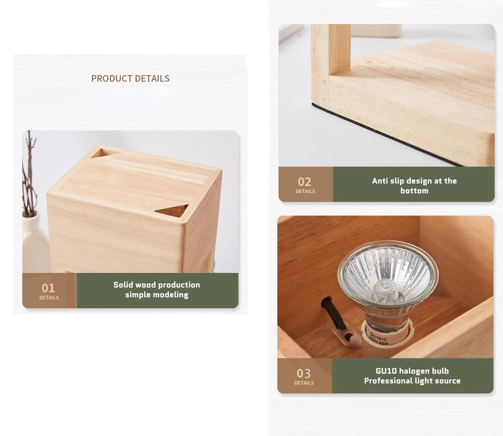 Wooden Candle Warmer Lamp with Timer and Auto Shut Off I9799
