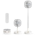 Portable Foldaway Standing Fan 7200Mah Rechargeable Battery Remote Control Telescopic 4 Speed Quiet Timer Gray F465