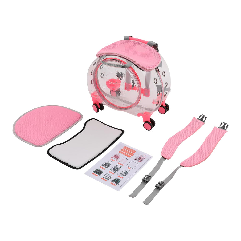 Pink Pet Trolley Case with Shock-Absorbing Wheels N6193