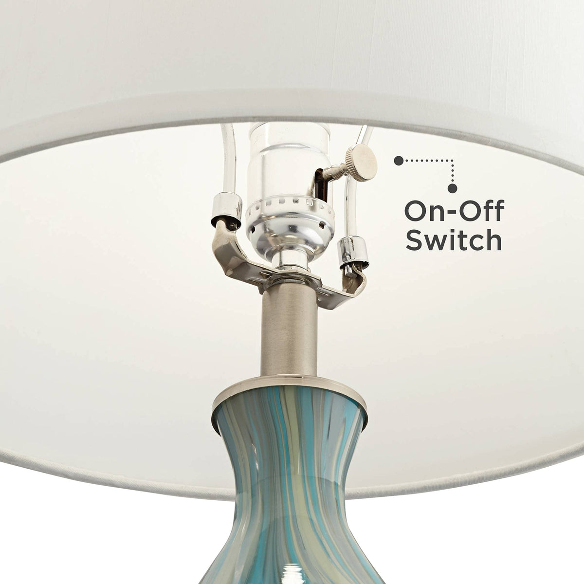 22" Blue Art Glass Table Lamp J235520