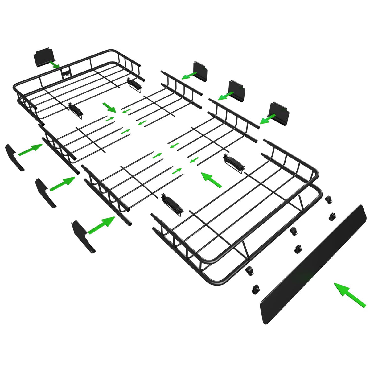 64" x 39" x 5" 200lb Heavy Duty Roof Rack Carrier Basket with Waterproof Bag V963