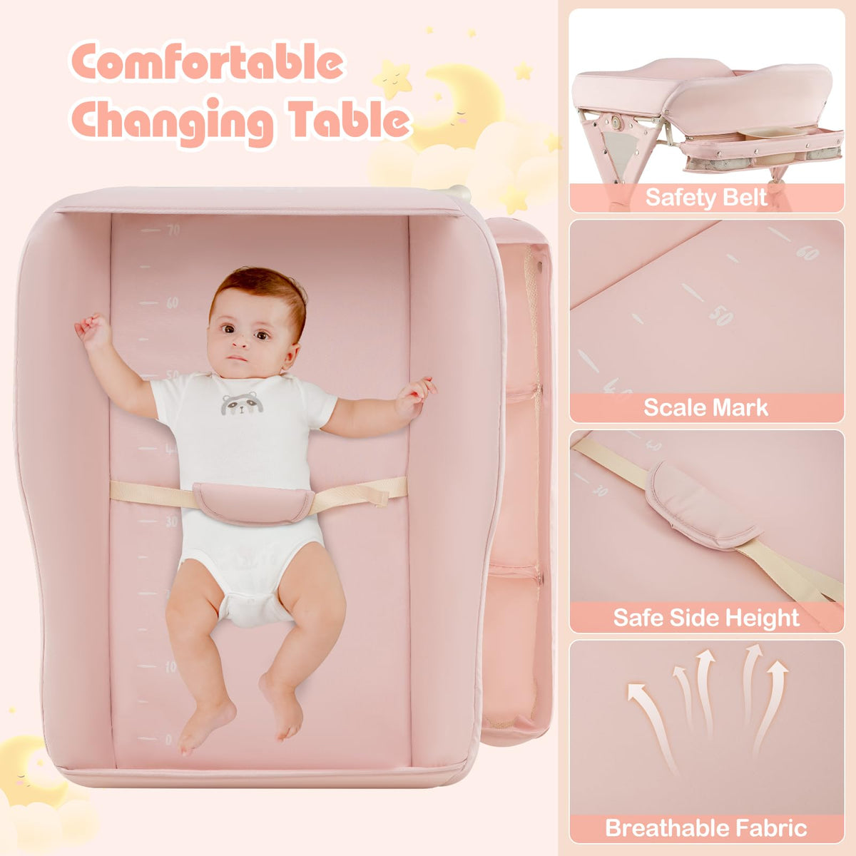 Portable Baby Changing Table with Wheels X966760