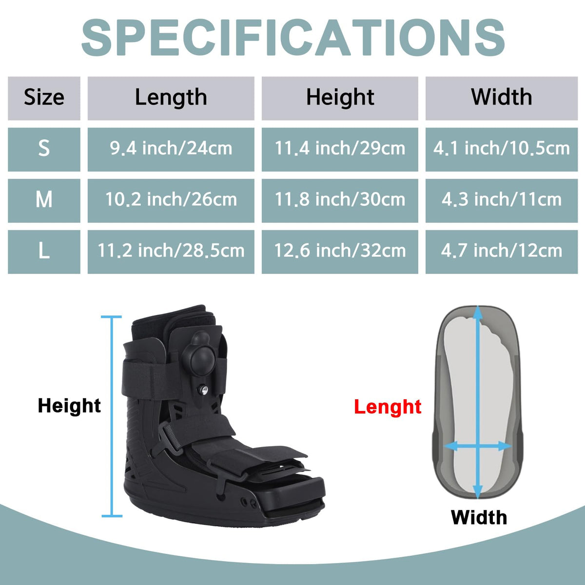 Short Inflatable Walking Boot V121