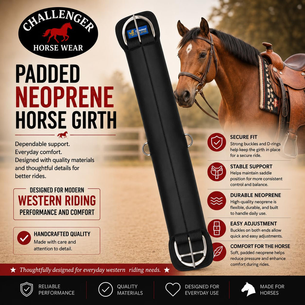Neoprene Anti-Slip Saddle Cinch Girth Black S371