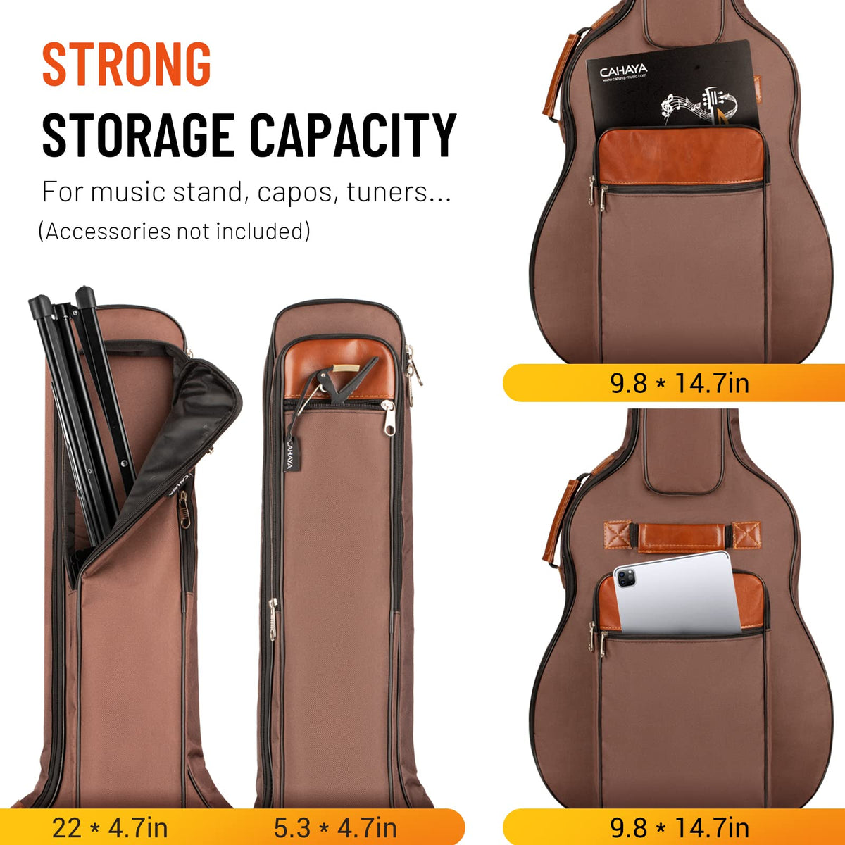 40 41 42 In 6 Pockets Water Resistent Oxford Cloth Padded Guitar Bag B881886