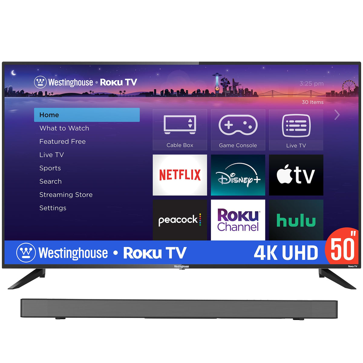 4K 50 Inch TV and 3.1.2 Sound Bar M109