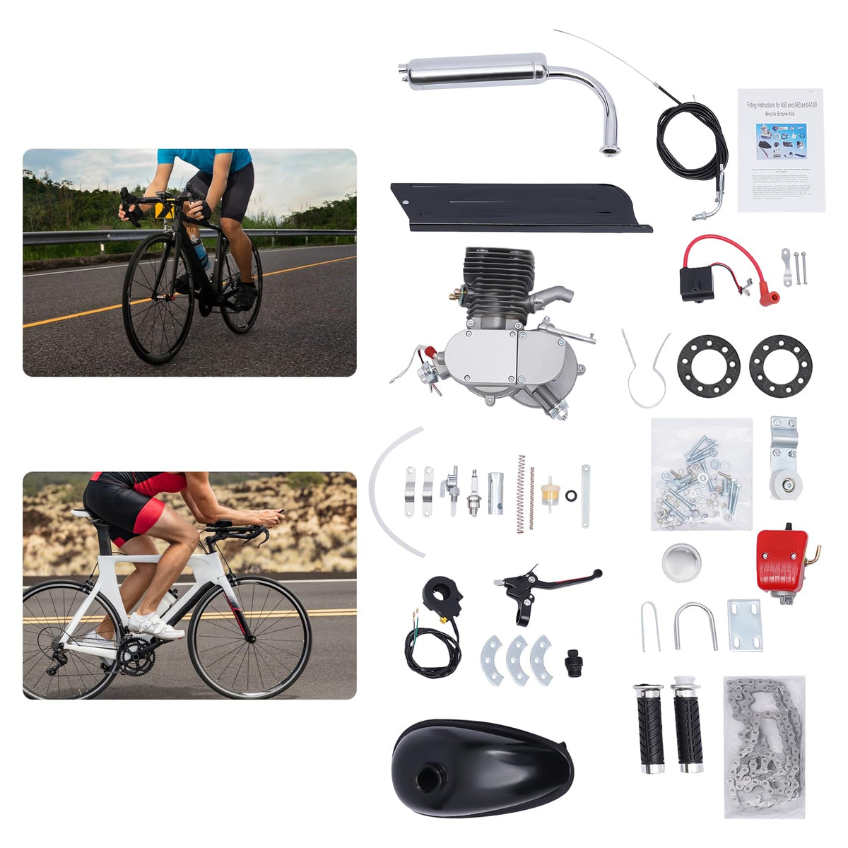 2 Stroke 100cc Bicycle Engine Kit with 36 Tooth Sprocket F470