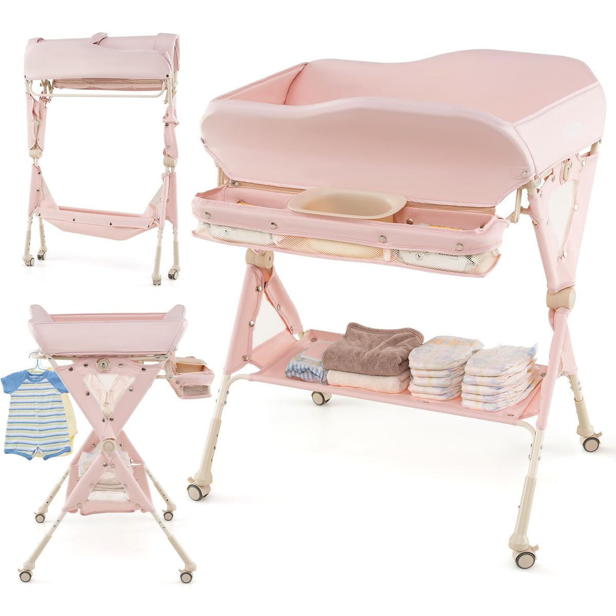 Portable Baby Changing Table with Wheels X966760